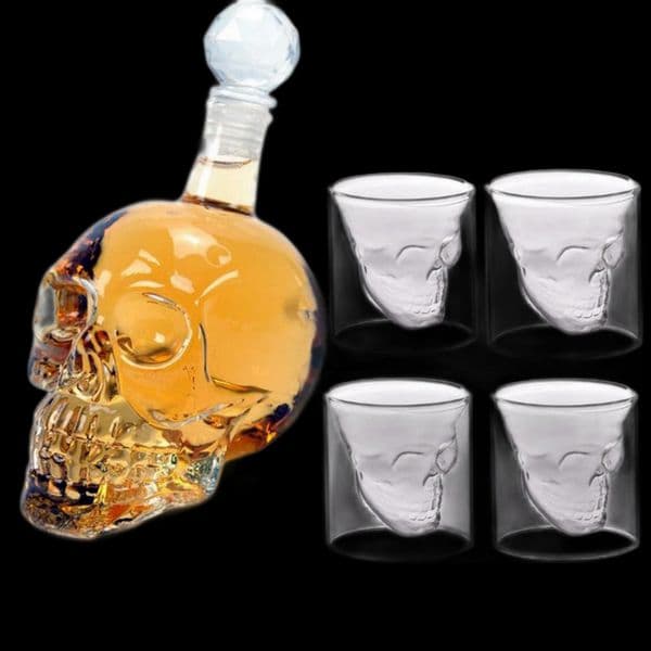 Crystal Skull Head S Cup Set 700ml Whiskey Wine Glass Bottle 75ml Glasses Cups Decanter Home Bar Vodka Drinking gsY260527