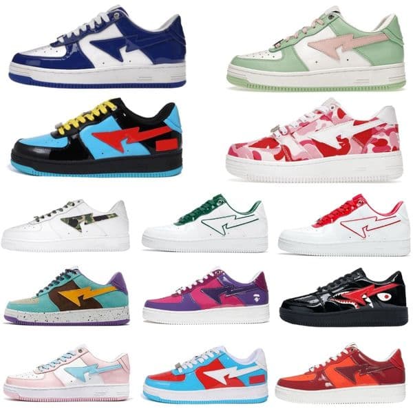 Sandals stasK8 Designer Sta Casual Shoes Sk8 Low Men Women Patent Leather Black White Abc Camo Camouflage Skateboarding Sports ly Sneakers Trainers Outdoor Shark