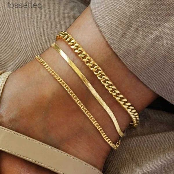Anklets Stainless Steel Delicate Anklet for Women Gold Color Chain Anklet Bracelets on The Leg Do Not Fade Anklet Jewelry WomenL240118