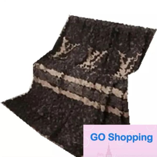 Designer 150 x 200cm brown red Old Flower Print Classic Letter Logo Office Rest Sofa Decoration Blanket Quatily