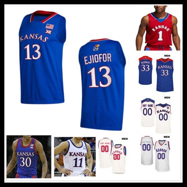 Kansas Jayhawks KU College Basketball Jersey Kevin McCullar Jr. Hunter Dickinson K.J. Adams Dajuan Harris Johnny Furphy Elmarko Jackson Joel Embiid Wilt Chamberlain