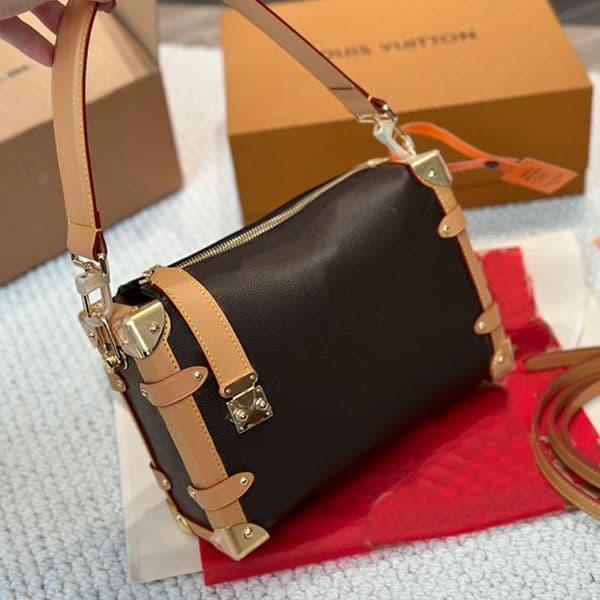 Designer Trunk Bag Cross Body Bag Jewelry Hard Box Tote Bag Old Flower Handbags Purse Genuine Leather Shoulder Bag Designer Women Storage Square Box Totes Wallet