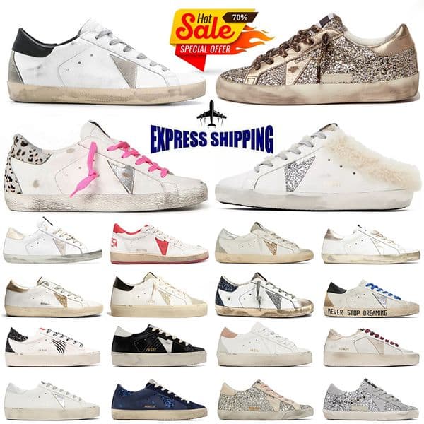 luxury designer casual shoe for men women dirty old shoes Platform mens trainers black white silver super hi star womens sneakers size 36-46