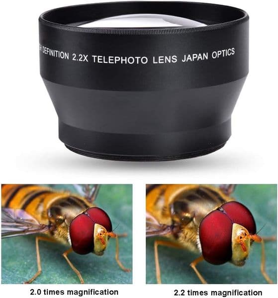 2.2X Camera Lens HD Telephoto extender lens 72mm 67mm 62mm 58mm Mirrorless Camera Teleconverter for Nikon Canon Sony Pentax Olympus DSLR Camera