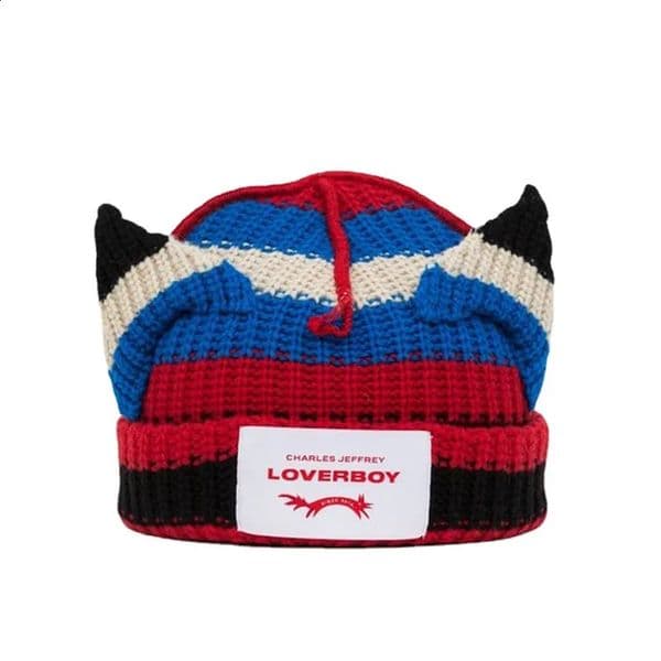 Loverboy Winter Skullies Cute Cat Ear Crochet Knitted Hat Costume Beanie Prop Party Women Gift Hip-hop Cap240723