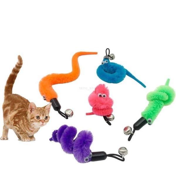 Cat Worm Toy Refills Cat Wand Replacement Worms 20PCS Worms Cat Toy Refill Cat Wand Attachments Teaser Refill Worm for Cat ToysXJ240801