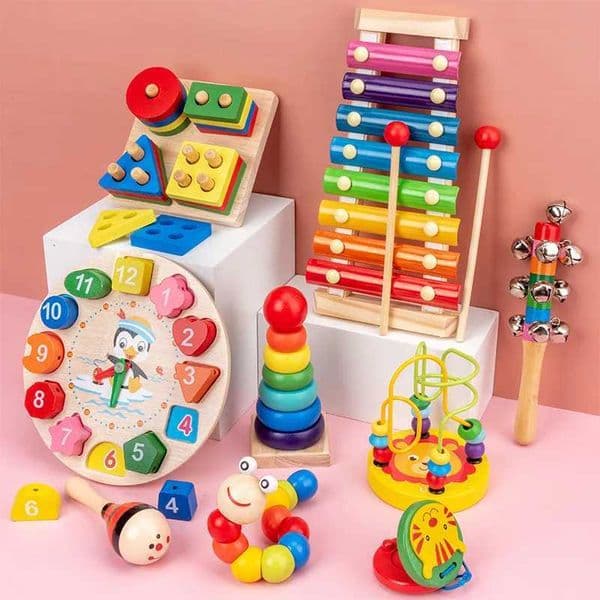 Montessori Baby Toys Kids 3D Wooden Puzzles Early Learning Baby Games Toys Educational Wooden Toys For Children 1 2 3 Years Y240801