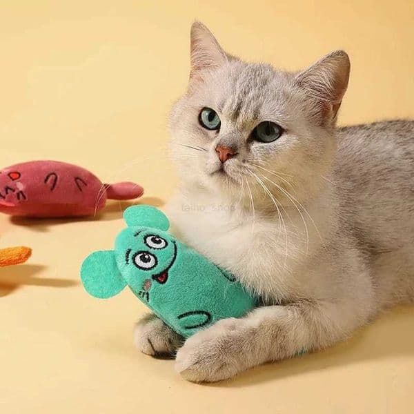 Cat Toy Training Entertainment Plush Stuffed Simulation Mouse Cat Toy Dog Interactive Pet Chew Toy Pet SuppliesXJ240801