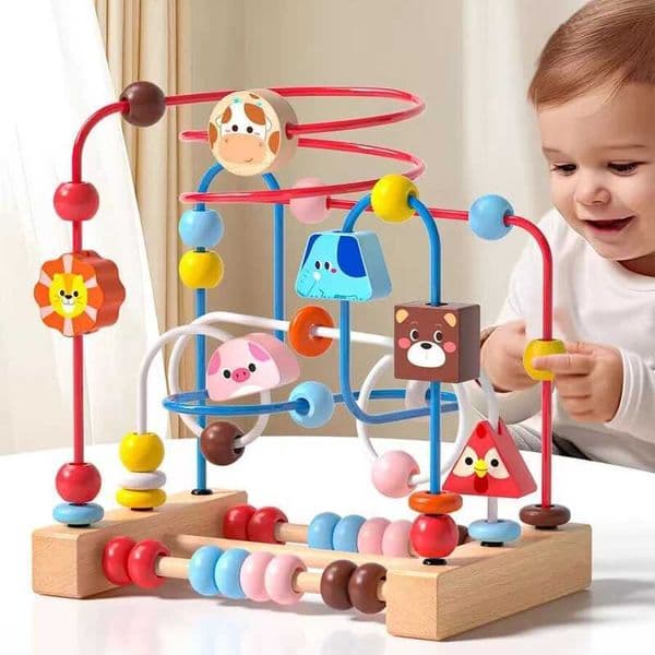 Montessori Toys Baby Wooden Roller Coaster Bead Maze Toddler Early Learning Educational Puzzle Math Toy for Children 1 2 3 Years Y240801