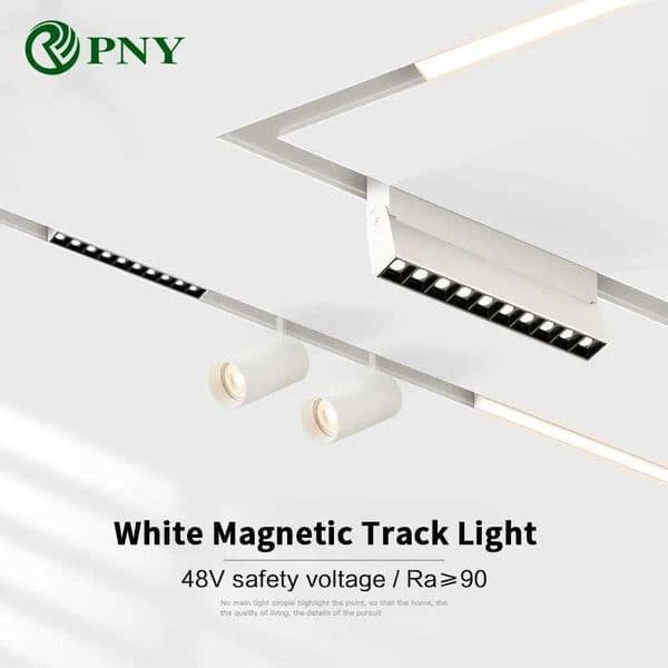 White Magnetic Track Light Dimmable Folding Magnet Spotlight 48V Tuya Zigbee Dali Smart Linear Magnetic Track Lighting SystemCL240730