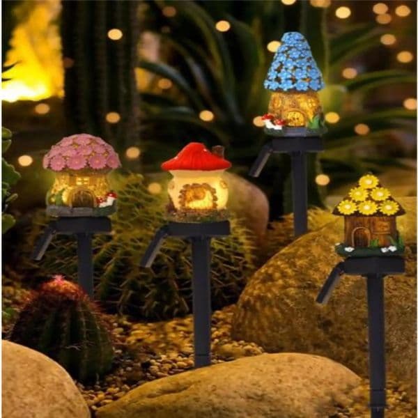 2026 1Pc Cologne Creative Perfume Solar Resin Mushroom cologne Waterproof Small House LED Floor Cologne perfume Plug Light For Outdoor Garden Lawn Decoration 24