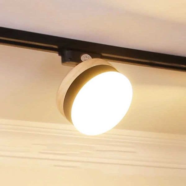 1PC 12W Nordic LED Track Lamp Modern Wooden Rail Spotlight Track Lighting Fixture For Home Restaurant Clothing Store DecorCL240730