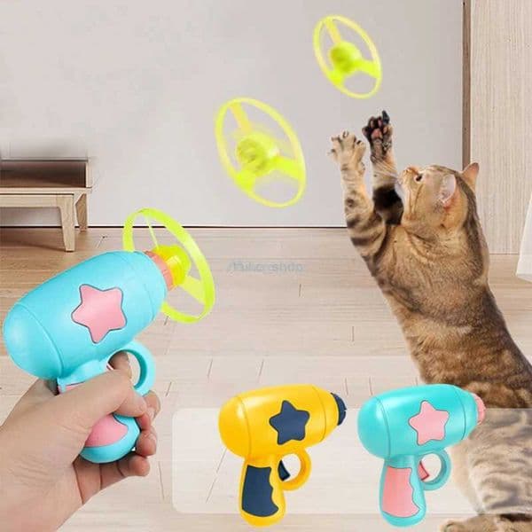 Funny Cat Interactive Teaser Training Toy Rotating Flying Discs Games Toys Pets Supplies Accessories Toys for Cat Random ColorXJ240801