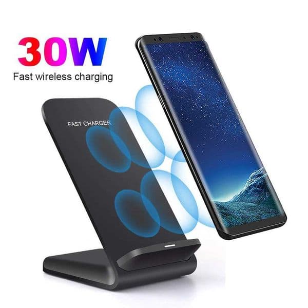 30W Fast Wireless Charger for Samsung S24 S23 S22 S21 Quick Charging Stand For iPhone 15 14 13 12 11 Pro Max XS XR X 8 14M240731