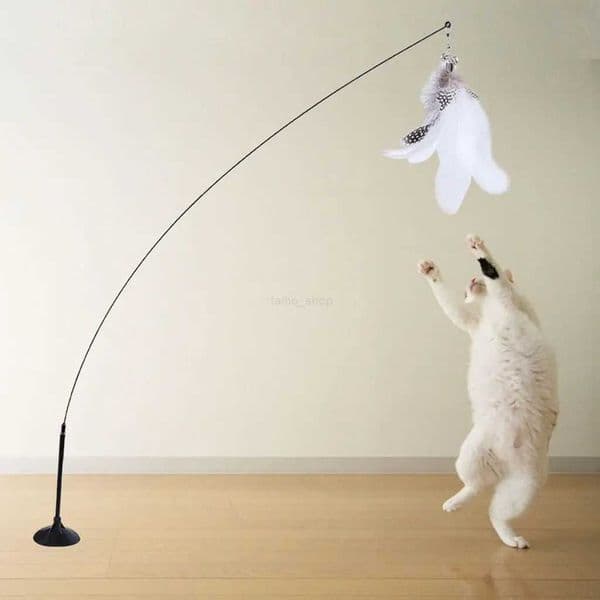 Simulation Bird interactive Cat Toy Funny Feather Cat Stick with Bell Cat Playing Teaser Wand Toy for Kitten Cat SuppliesXJ240801