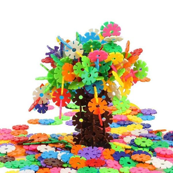 300pcs of early education inserts snowflake blocks random colors childrens puzzle toys DIY puzzle building thinking Y240731