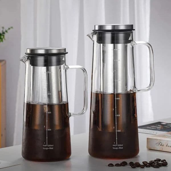 Luxury Designer Decor 1000/1400Ml Glass Cold Brew Coffee With Filter 4-8 Cups Of Water gift set Bottle For Cting Espresso Household Juice Pot Decoration Home