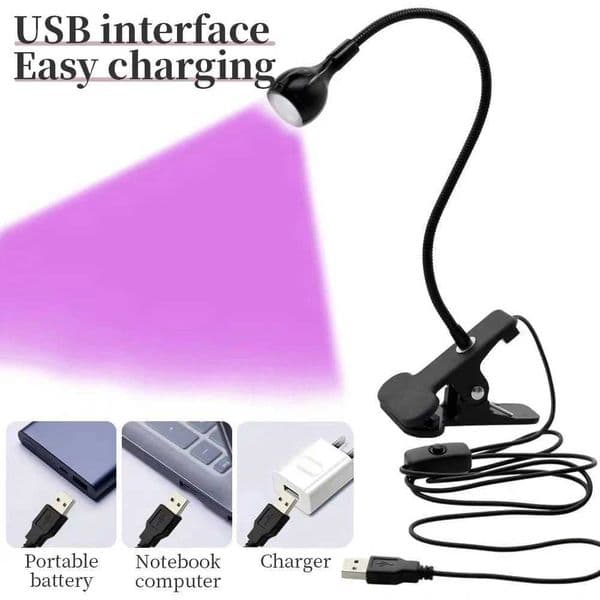 Portable DIY Nail Dryer LED UV Lamp Clip-on Flexible Desktop Mini USB Nail Lamp for Drying Gel Nail Polish Nail Salon Tools Y240801