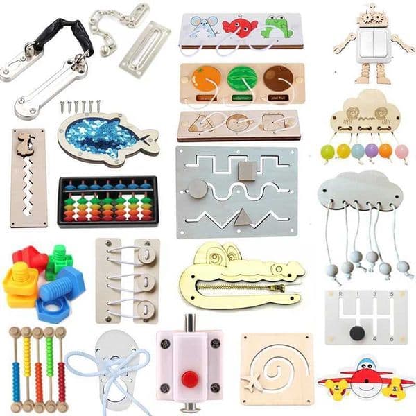 Activity Busy Board Material Diy Accessories Montessori Locks Busyboard Parts Baby Education Toys Toddler Learning Skill Toy Y240801