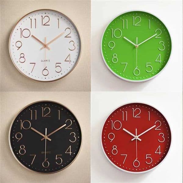 Silent Vintage Round Wall Clocks Modern Plasitc Clocks Quartz Horloge Wathces Home Bedroom Kitchen Wall ClocksM240731