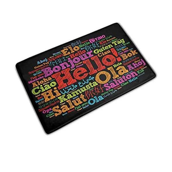 Hello multi-color fonts in different languages anti slip doors indoor outdoor kitchen floors carpets door mats flannel carpetsX240801