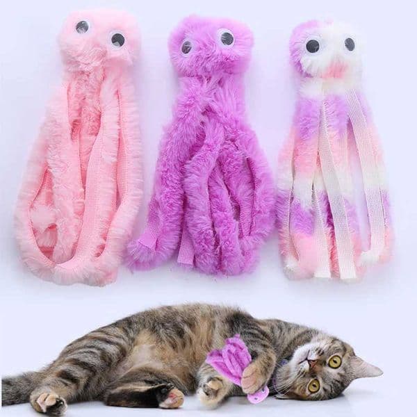 Cat toy Cute octopus plush toy bite resistant teeth interactive play pet suppliesXJ240801