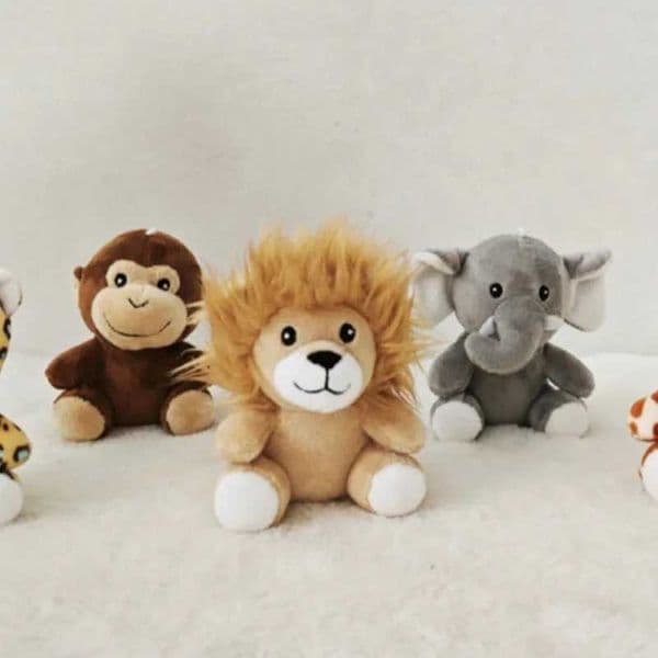 Game And Toy Game And Toy Mini Forest Animals Stuffed Plush Sitting Lion Tiger Elephant Monkey Leopard Giraffe Doll Stuff Animal Keychain For Kid Birthday Gif