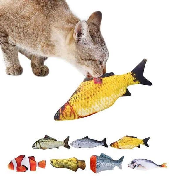 Pet Soft Plush 3D Fish Shape Cat Toy Interactive Gifts Fish Catnip Toys Stuffed Doll Simulation Fish Playing Toy For PetXJ240801