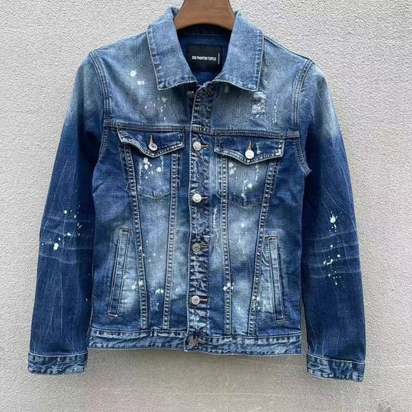 Brand Men's Jackets Denim Jackets Men Coat Dark Blue Casual Denim Jacket Cotton Turn-down Collar Long Sleeve Denim Bomber Jackets for Man 98379
