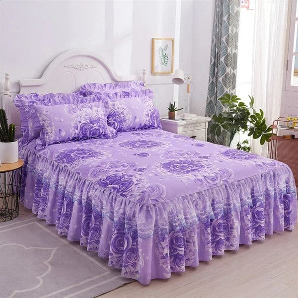 1 Pcs Lace Bed Skirt Princess Ruffle Bedding Sheet Bedspreads Bed Pillowcase For Girl Mattress Cover King/Queen Size 240801
