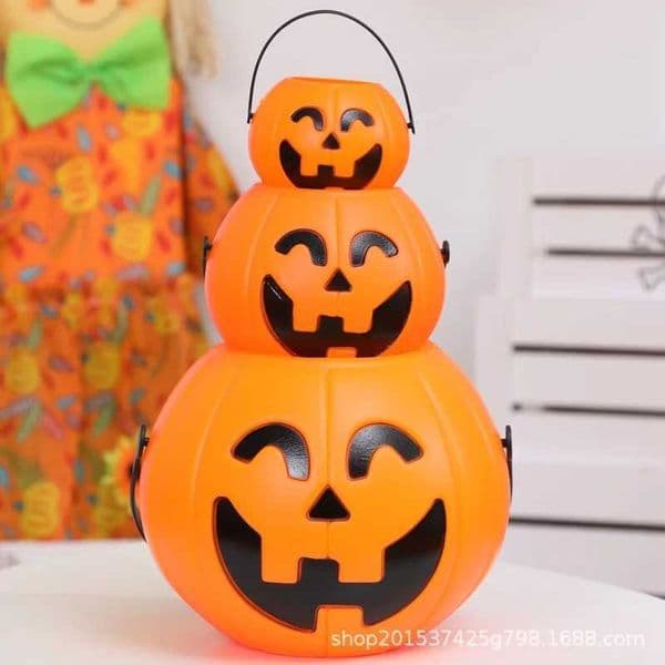 Pumpkin Lantern Halloween Pumpkin Bucket Childrens Sugar Cans Handheld Lantern Festival Supplies Kindergarten Performance Props Y240801