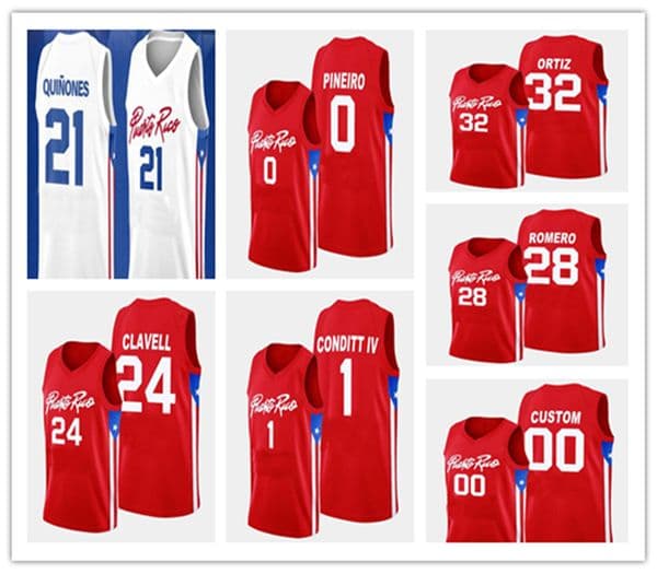 2024 Puerto Rico Basketball Jersey Jose Alvarado Tremont Waters George Conditt IV Howard Christopher Ortiz Gian Clavell Stephen Thompson Jr. Ismael Romero