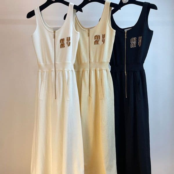 Designer Womens Sleeveless Dress Temperament Women Clothing Waist Dresses -12 High Quality Clothes Tanks Long Skirt DPD24080212