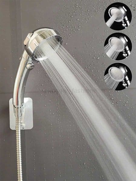 High Pressure Bathroom Shower Head 3 Modes Adjustable Water Saving Rain Luxury Home Hotel Silver Sprayer Bathroom AccessoriesXJ240802
