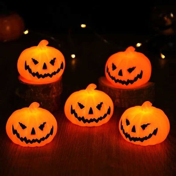 3pcs Halloween LED Pumpkin Ghost Light Haunted House Horror Props Halloween Party Home Bar Decoration Supplies Kids Favors Gift Y240801