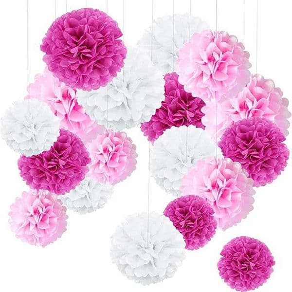 5pcs Wedding Decorative Paper Pompoms Pom Poms Flower Ball Party Home Decor Tissue Baby Shower Birthday Christmas DIY Decoration Y240801