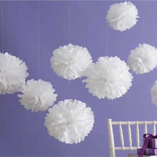 5PCS Handmade 6(15CM) Tissue Paper Pom Poms Paper Flower Ball For Home Garden Party Wedding Birthday Wedding Car Decoration Y240801