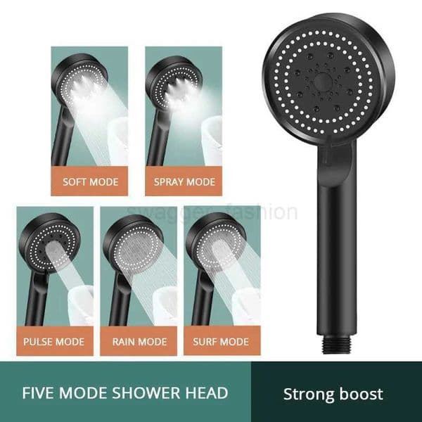 5 Mode Pressure Boost Shower Head Multifunction Adjustable Large Water Yield Shower Nozzle Massage Shower Bathroom AccessoryXJ2314