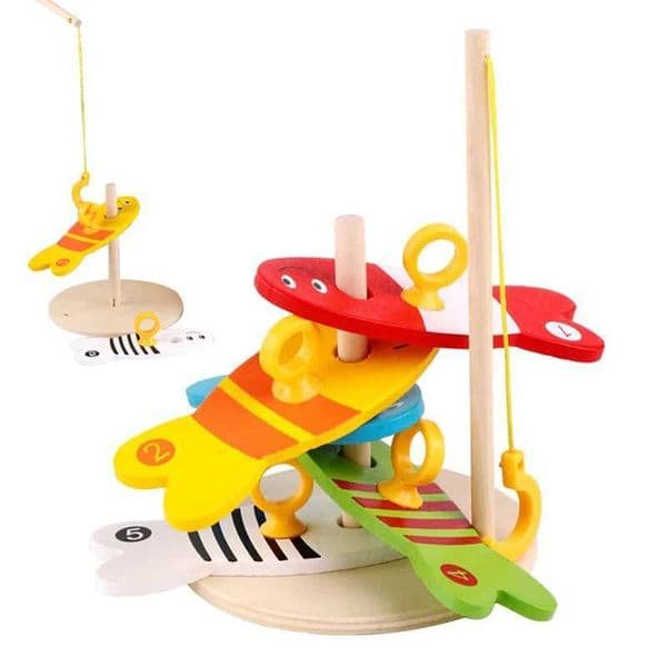 Children Puzzle Multifunctional Creative Fishing Set Column Toys Baby Gift Wooden Early Education Parent-child Interaction TMZ Y240801