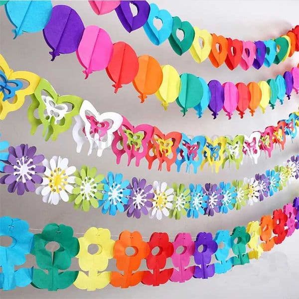 3m Paper butterfly Garland flower Banner Pull Flag Happy Birthday Wedding Party Favor Baby Shower Curtain Decoration Supplies 6z Y240801