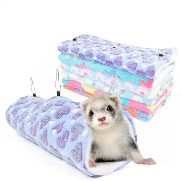 Hamster Tunnel Hammock Warm Sugar Glider Bed for Small Animal Ferret Squirrel Swing Nest Plush Tunnel Guinea Pig Accessories 240801