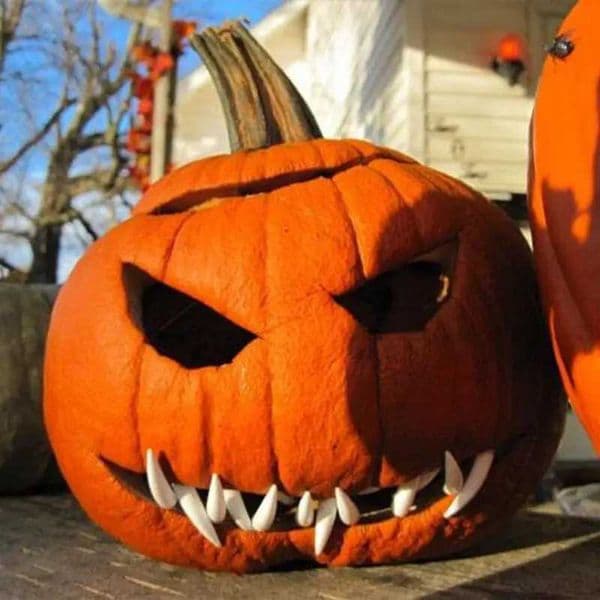 Pumpkin Lantern Fake Teeth 10pcs Scary Halloween Fangs Pumpkin Lantern Decor Household Seasonal Decors for Festive Atmosphere Y240801