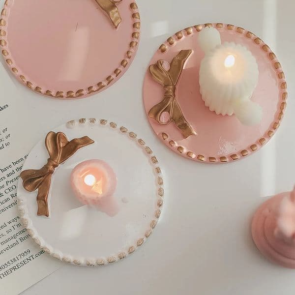Ins Round Luxury Retro Designer Decor Home Storage Jewelry Tray Table Decorative Scented Dish Small gift set Candle Holder Po Props Decoration For f Y260604+1