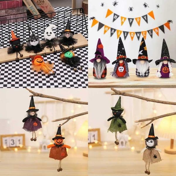 Halloween Decorations Pendant Doll Bar Pumpkin Ghost Witch Linen Cloth Doll Scary for Kids Gift Halloween Party Decor Supplies Y240801