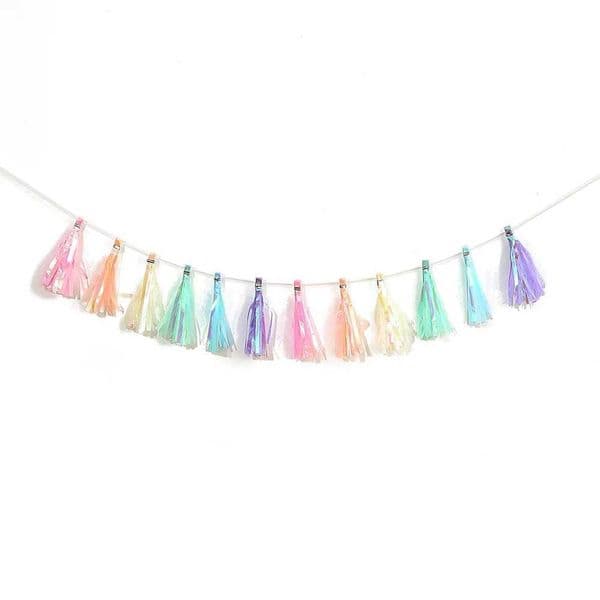12pcs Multicolor DIY Tissue Paper Tassel Garland for Wedding Kids Unicorn Mermaid Birthday Party Decorations Baby Shower Favors Y240801