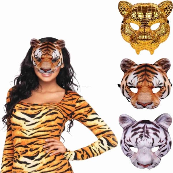 Halloween Animal mask Cosplay Tiger Leopard Stage Show Prop Mask Costume Accessories Golden Leopard Party Mask Party SuppliesXJ240802