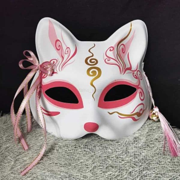 New Fox Mask Role Playing Carnival Handdrawn Anime Devil Half Face Cat Mask Festival Party Role Playing Prop MaskXJ240802