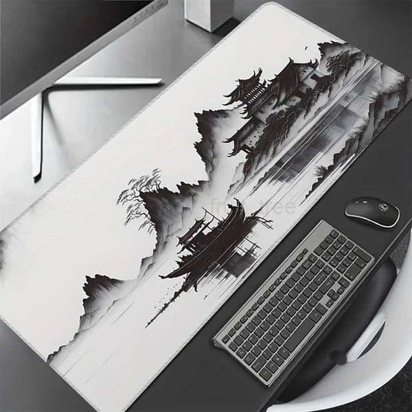 White Black Mouse Pad Kawaii Gaming Computer Mousepad Big Art Deskmat Playmat Laptop Office Accessories Mouse Carpet Mouse MatM240802