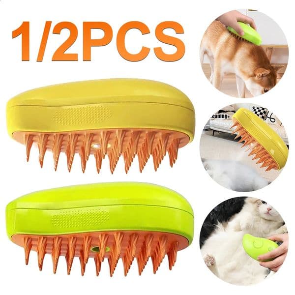 Cat Steam Brush Electric Spray Hair 3 In1 Dog Steamer For Massage Pet Grooming Removing Tangled and Loose 240802