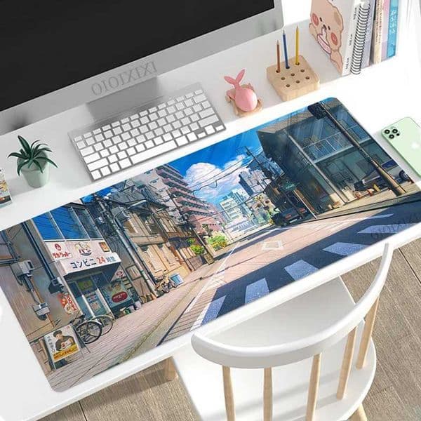 Mouse Pad Gaming Anime Street XL HD Large Home Computer Mousepad XXL Mouse Mat Office Natural Rubber Carpet Laptop Mouse MatsM240802